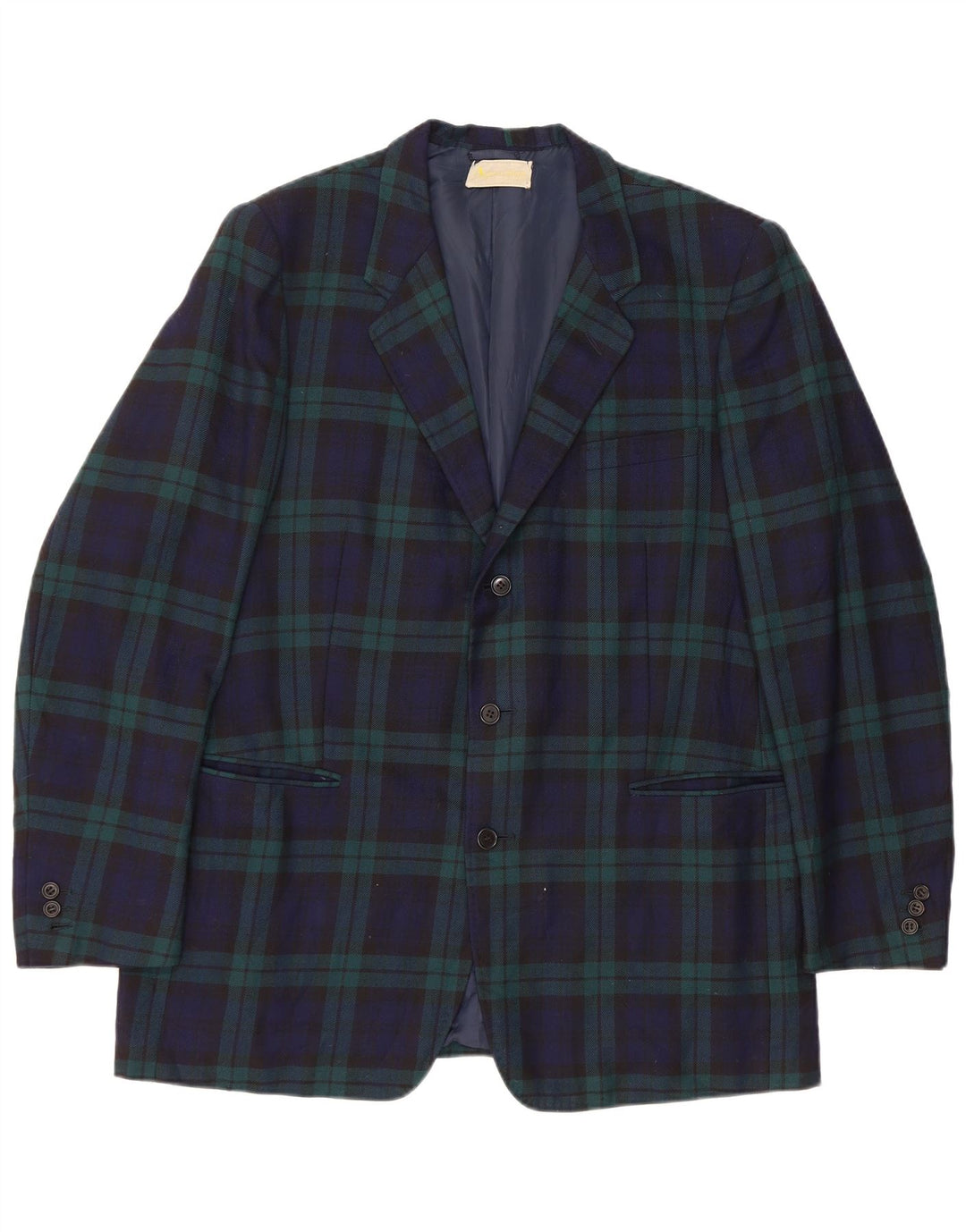 Мужской пиджак AQUASCUTUM на 3 пуговицах UK 40, большой темно-синий в клетку