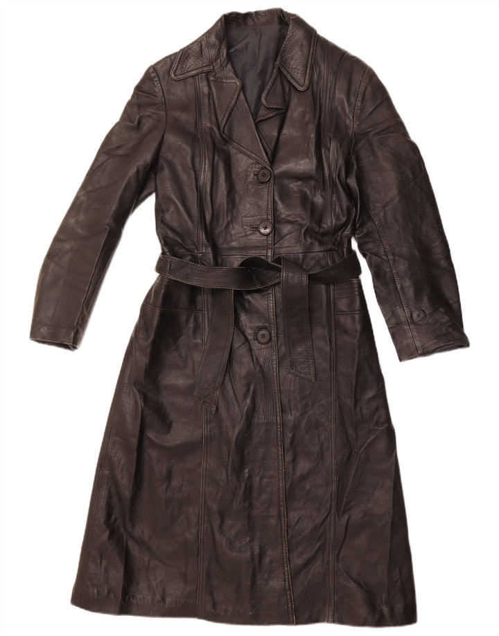 Женское кожаное пальто VINTAGE IT 40 маленькое черное