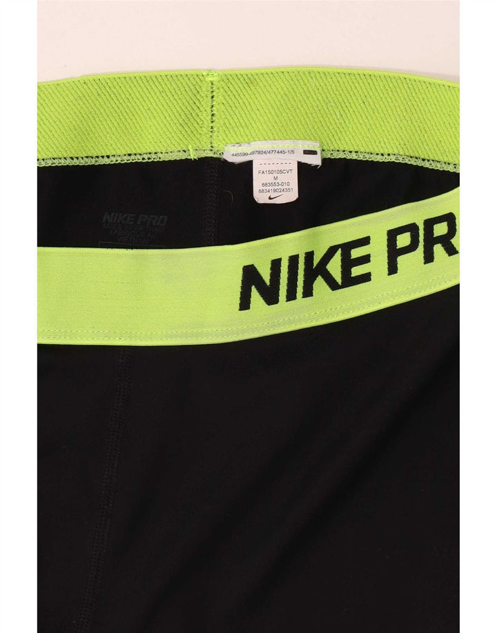 Женские леггинсы-капри с рисунком Nike UK 12, средние черные цветные блоки