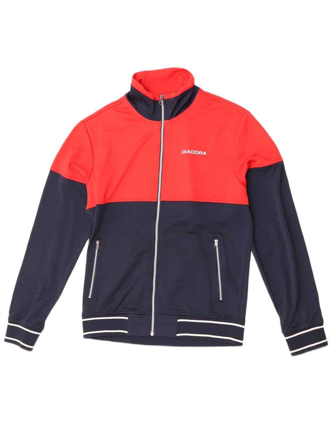 Женский спортивный костюм Diadora, верхняя куртка UK 18 XL, красный полиэстер с цветными блоками