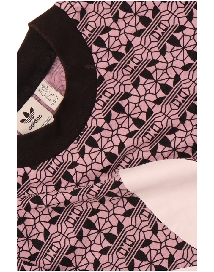 ADIDAS Женская укороченная футболка оверсайз с графическим рисунком Top UK 6 XS Фиолетовый хлопок