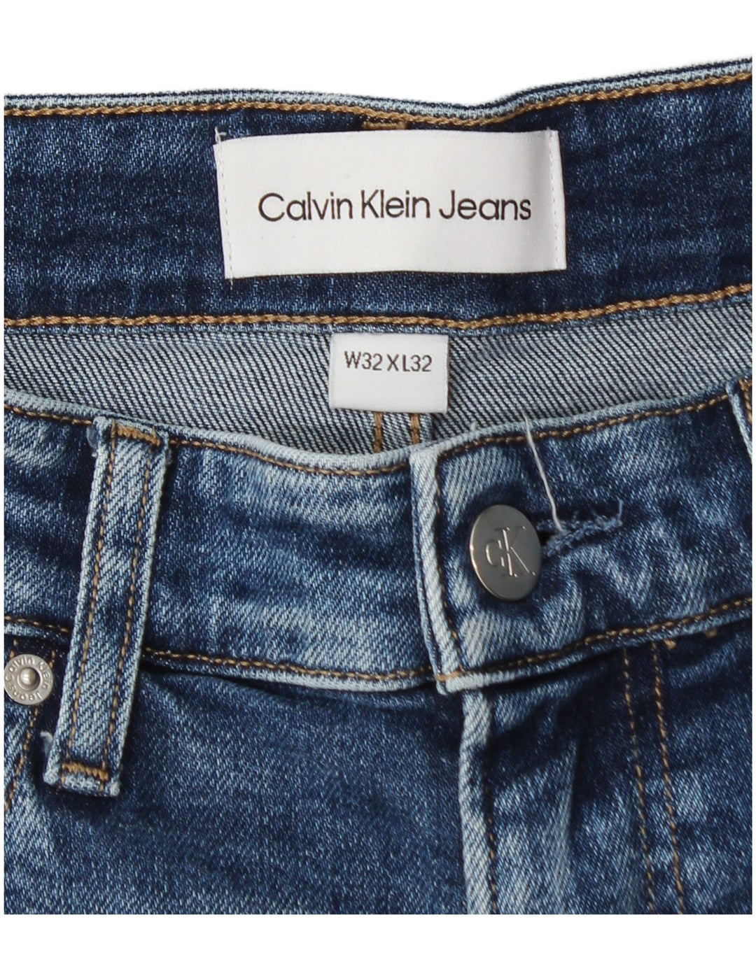 Мужские прямые джинсы Calvin Klein W32 L27, синий хлопок