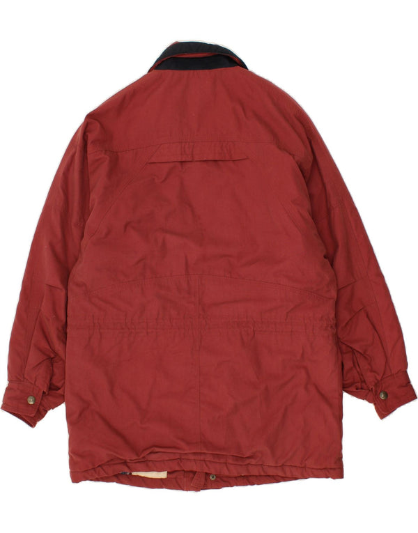 VINTAGE Mens Oversized Windbreaker Jacket UK 36 Small Burgundy Polyester