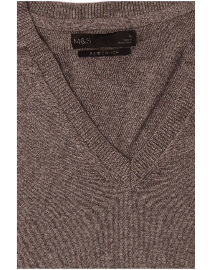 Мужская майка Marks & Spencer, большая серая хлопковая майка
