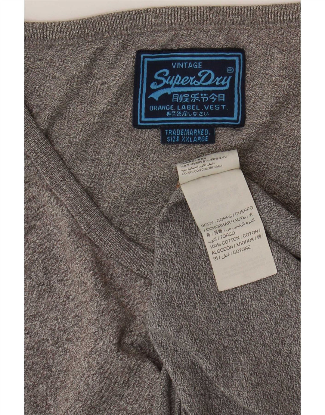 Мужской жилет Superdry 2XL, синий хлопок с крапинками