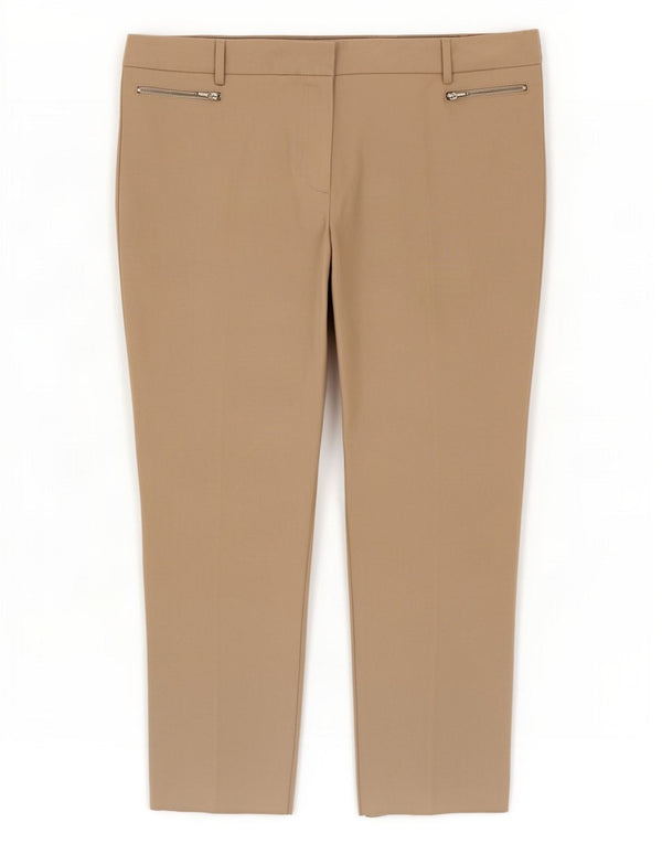 Женские прямые укороченные брюки Marks & Spencer UK 18 XL W38 L26 Бежевые
