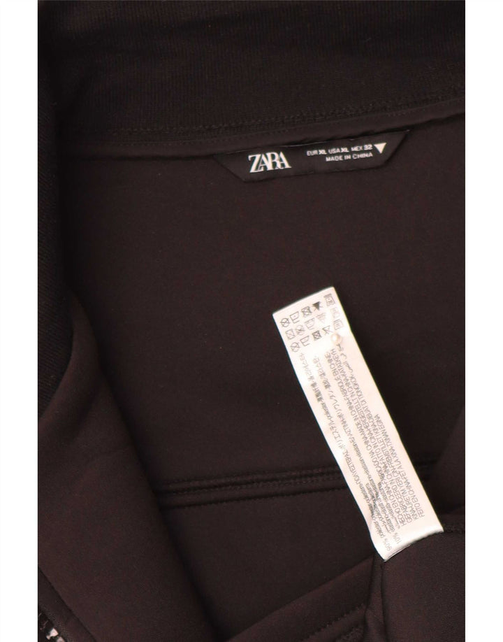 Женский бомбер Zara UK 18 XL, черный полиэстер