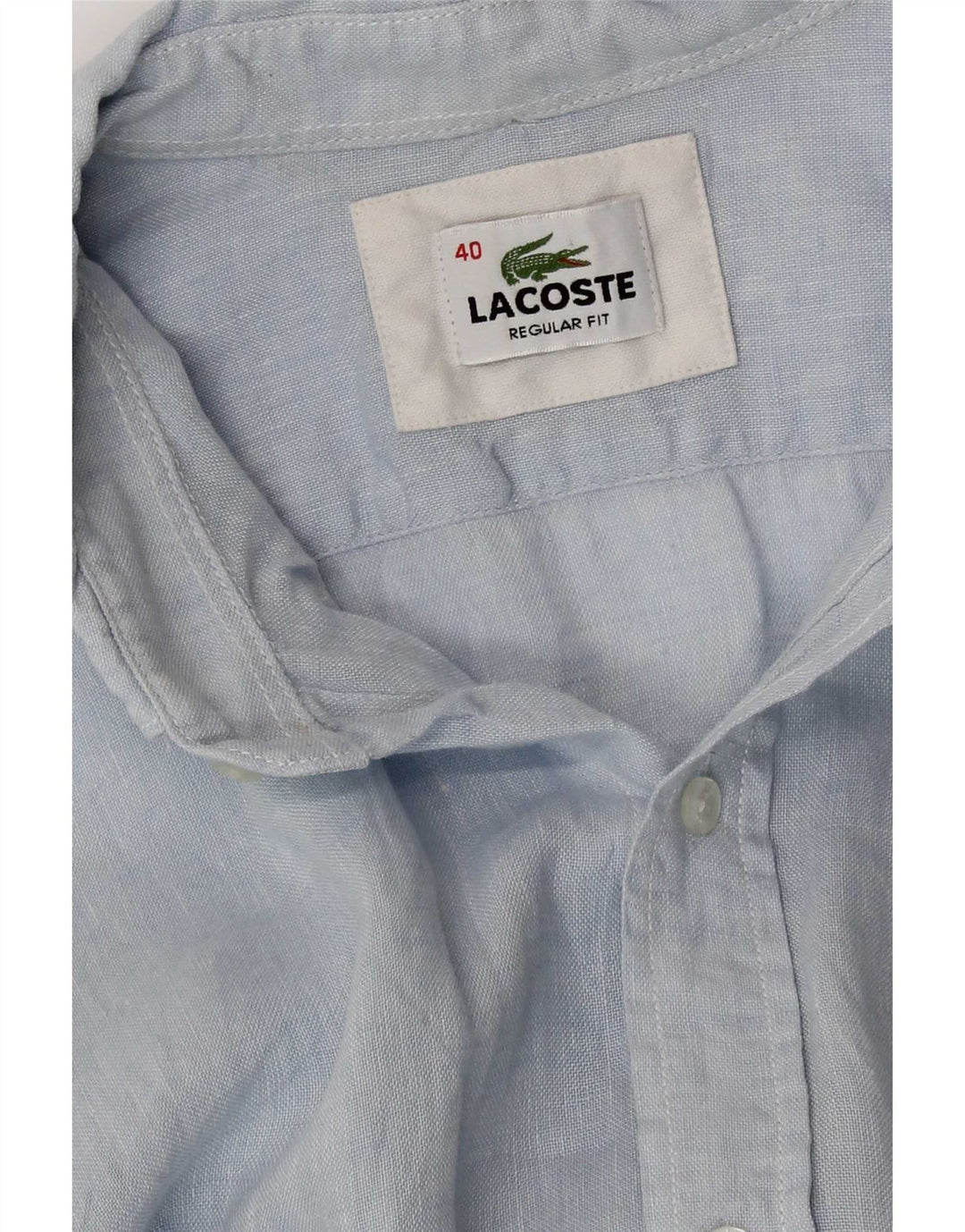 Мужская рубашка стандартного кроя Lacoste, размер 40, средний синий лен