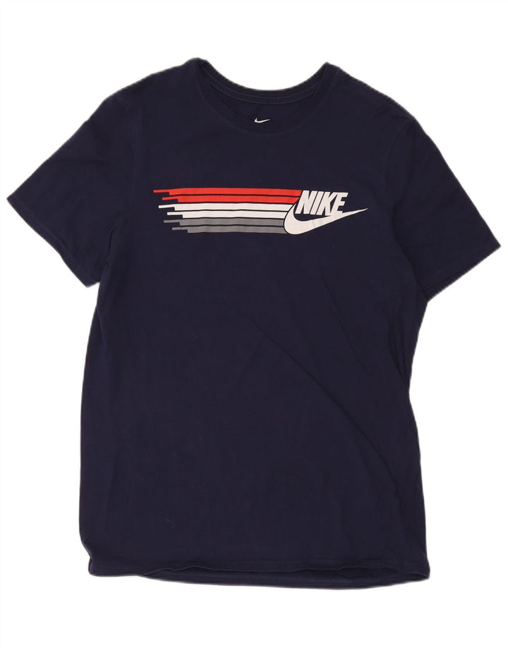 Мужская футболка с графическим вырезом Nike Athletic Cut, средний темно-синий
