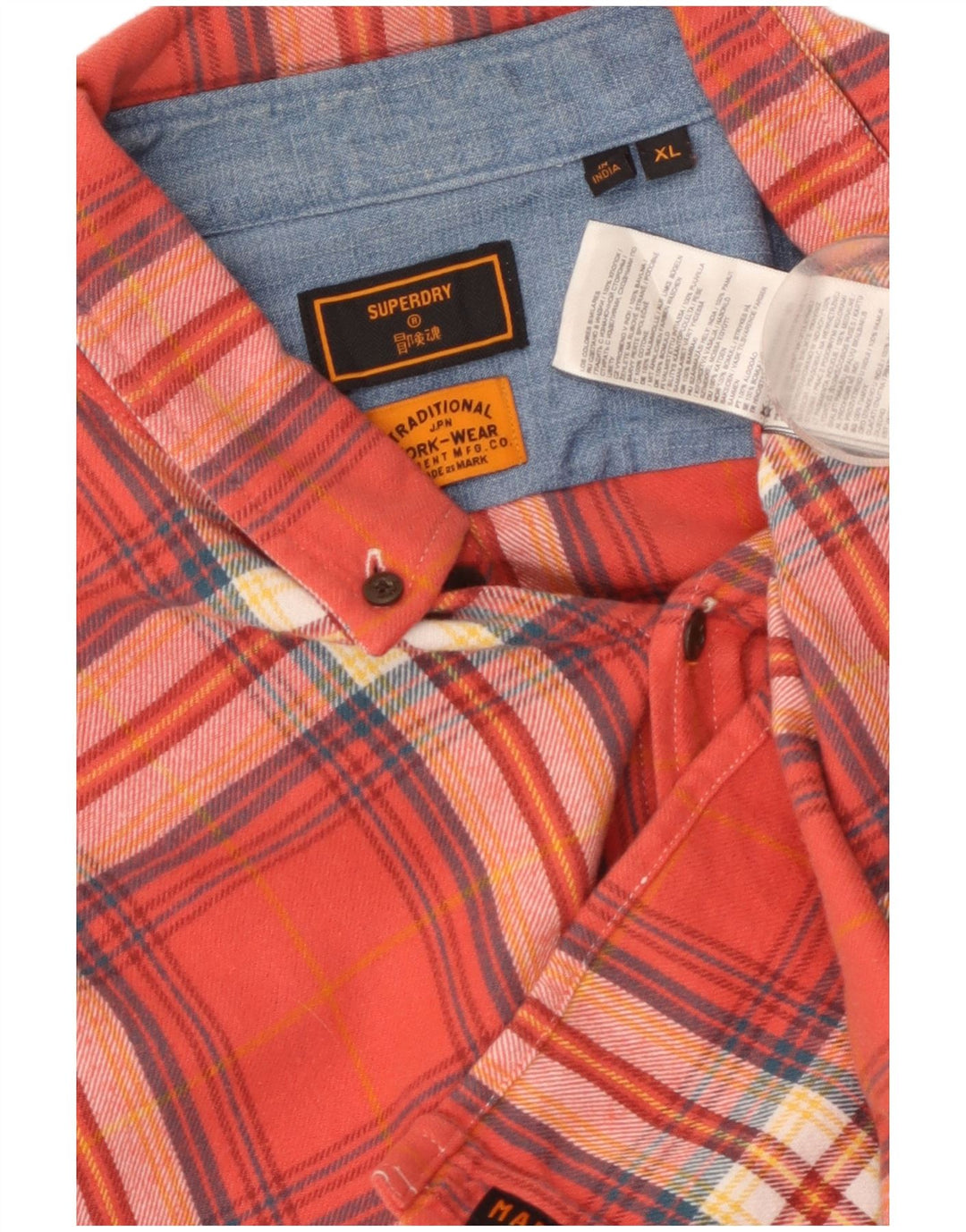 Мужская фланелевая рубашка Superdry XL, хлопковая красная клетка