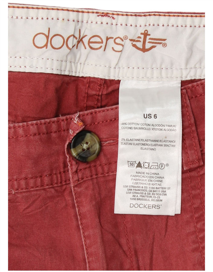 DOCKERS Женские узкие брюки-чинос США 6 Средний W30 L30 Розовый хлопок