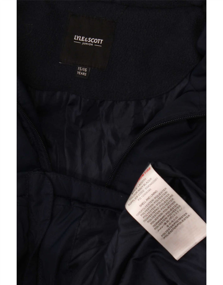 Утепленная куртка с капюшоном Lyle & Scott для мальчиков 15–16 лет, темно-синий полиэстер