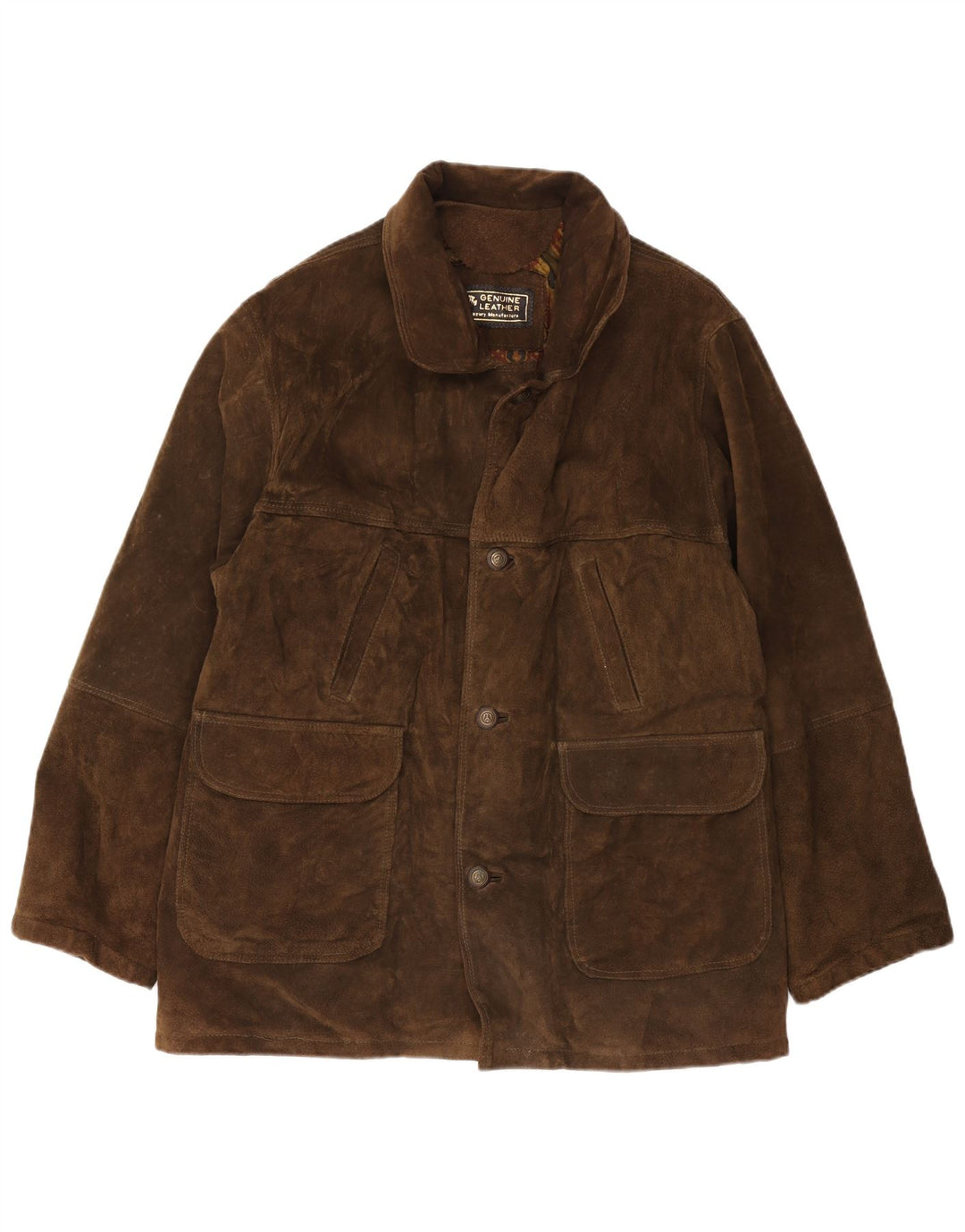 Винтажная мужская замшевая куртка UK 42 XL коричневая кожаная
