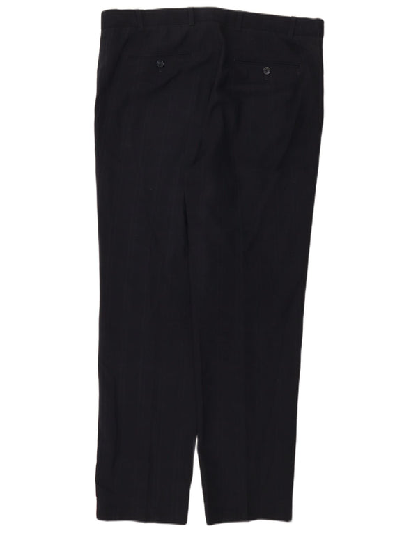 Мужские костюмные брюки Marks & Spencer W36 L31 темно-синие в тонкую полоску