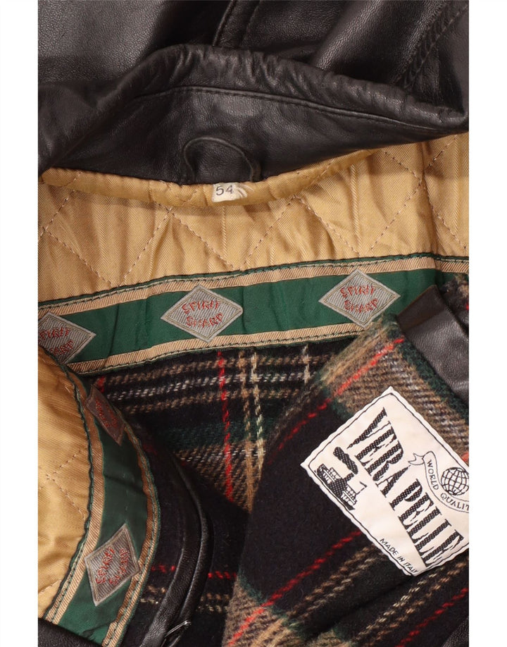 Мужская кожаная куртка VINTAGE IT 54 2XL черная кожа