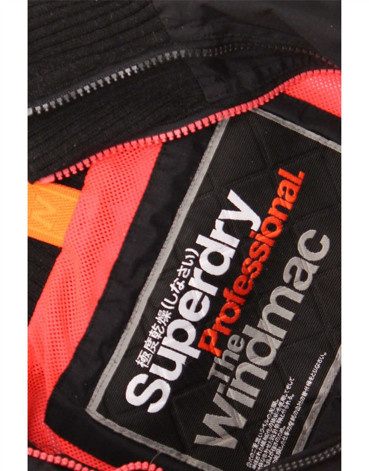 Женская дождевик с капюшоном Superdry The Windmac UK 36, маленький черный полиэстер