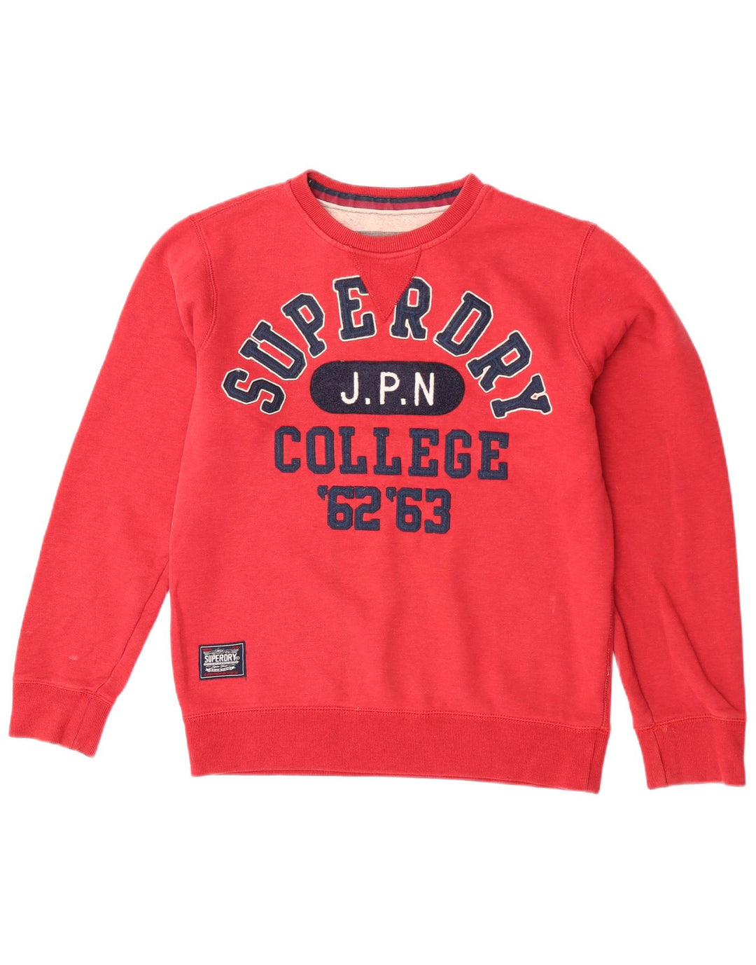 Мужской свитшот с рисунком Superdry, большой красный хлопковый джемпер