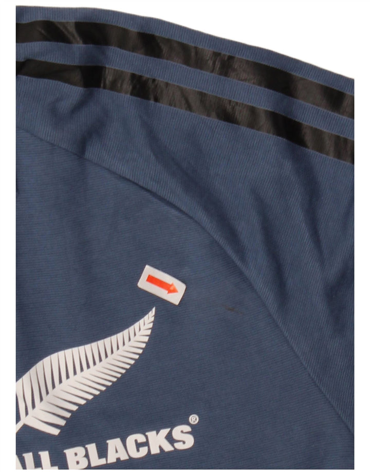 Мужская рубашка-поло Adidas All Black с рисунком XL, синяя, хлопок