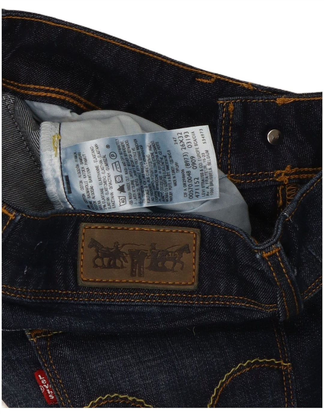 Женские прямые джинсы Levi's 570 W26 L32 темно-синие, хлопок