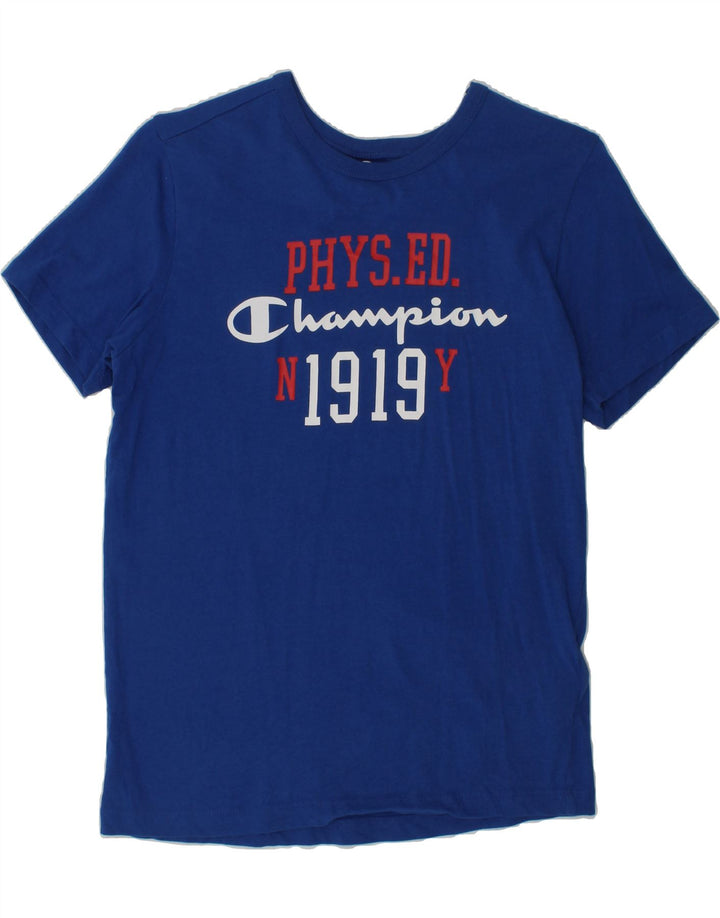 CHAMPION Boys Authentic Graphic T-Shirt Top 11-12 Years Large Blue Cotton | Vintage Champion | Thrift | Second-Hand Champion | Used Clothing | Messina Hembry 