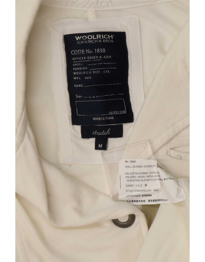 Женский пиджак Woolrich на 3 пуговицах, Великобритания 12, средний цвет, белый хлопок
