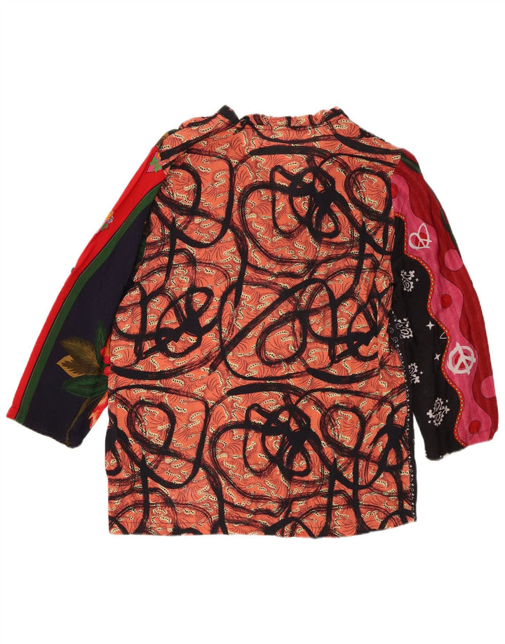 Женская блузка с рукавом 3/4 Desigual, Великобритания, 18 XL, разноцветная в стиле пэчворк