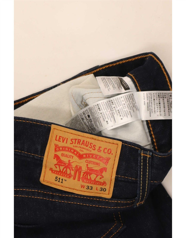 Мужские джинсы Levi's 511 Slim W33 L30 Темно-синие, хлопок