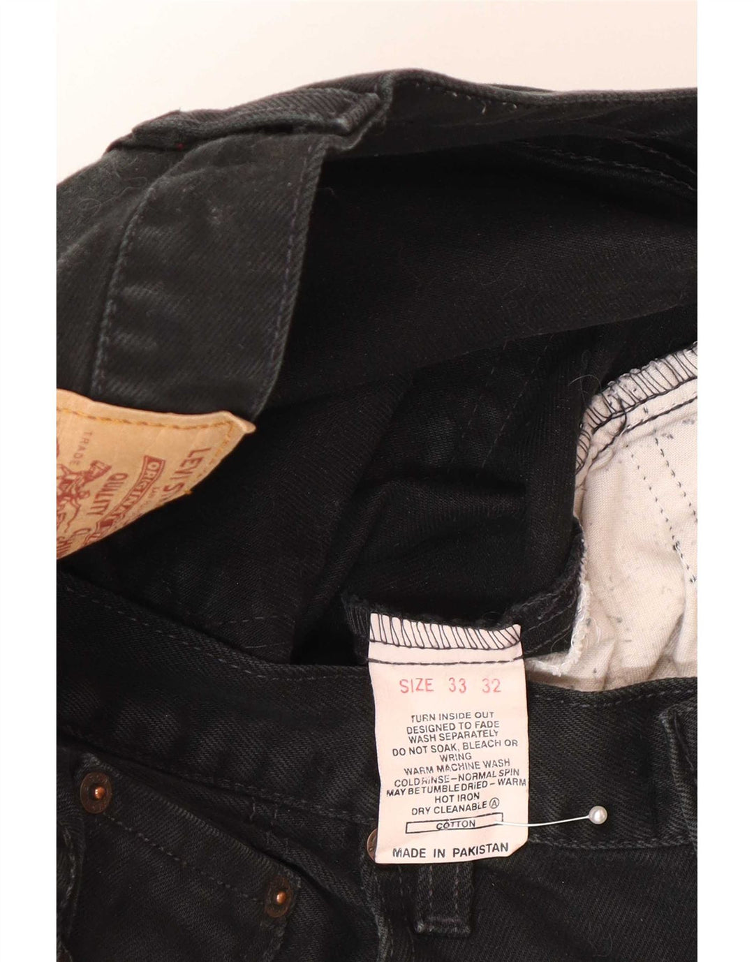 Мужские укороченные джинсы Levi's 504 W33 L26, черный хлопок