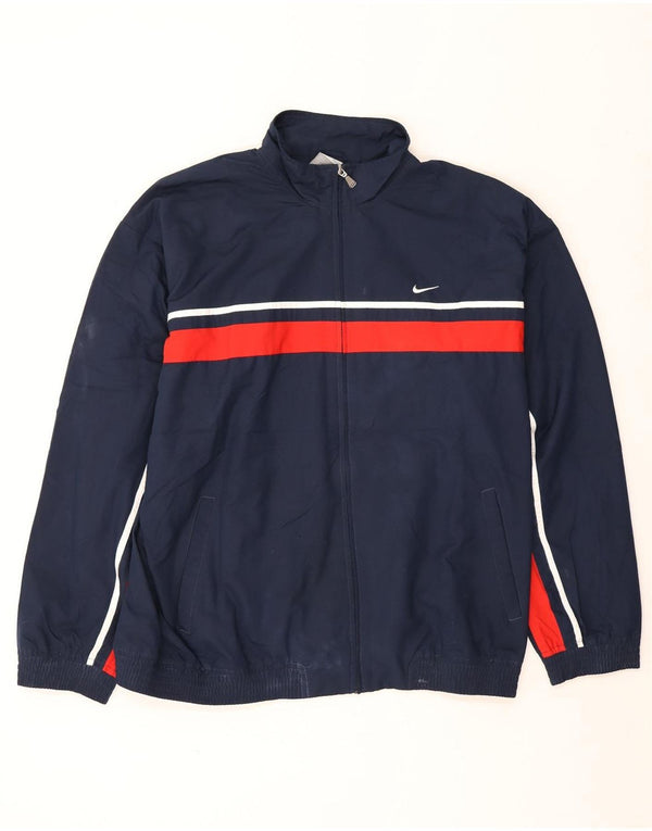 Мужская спортивная куртка Nike UK 44/46 XL, темно-синий, полиэстер с цветными блоками