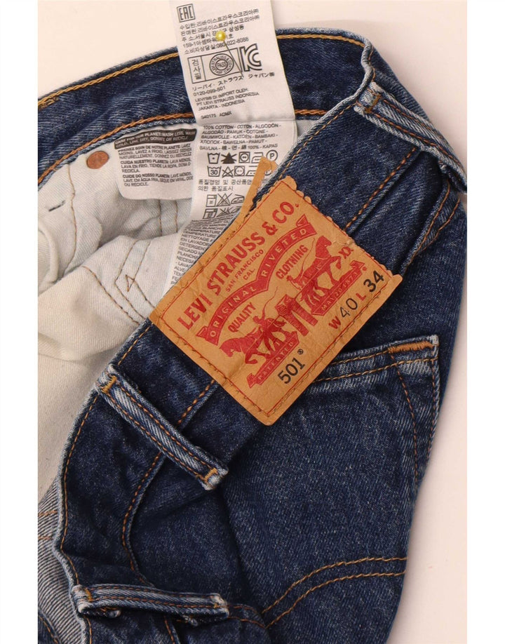 Мужские прямые джинсы Levi's 501 W40 L31 синие, хлопок