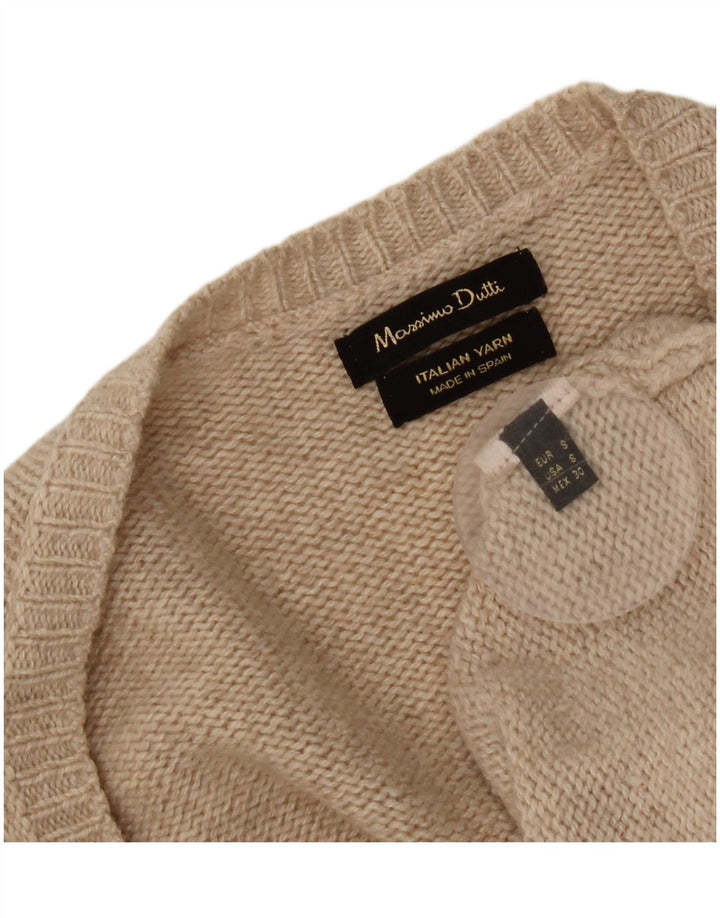 Женский свитер-кардиган оверсайз Massimo Dutti UK 10, маленький бежевый