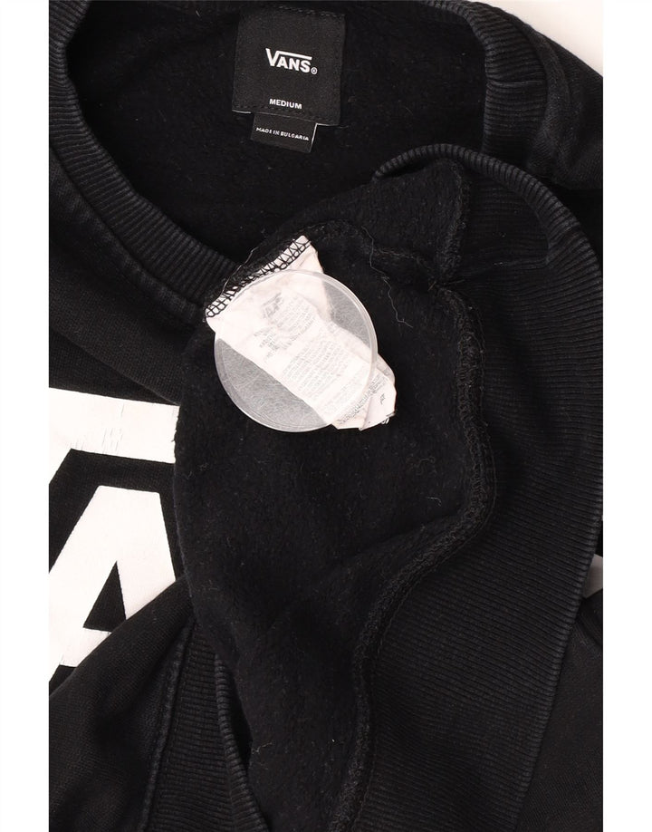 Мужской свитшот с рисунком Vans, хлопковый джемпер среднего размера, черный
