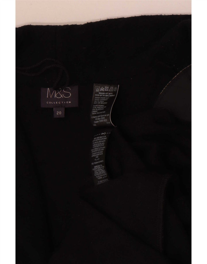 Женский открытый пиджак Marks & Spencer UK 20 2XL, черный полиэстер