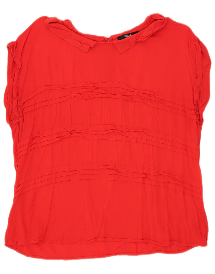 Женская блузка Oasis Top UK 16, большая красная вискоза