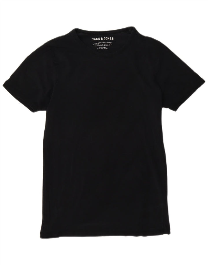 Мужская футболка Jack & Jones Top среднего размера, темно-синяя, хлопок