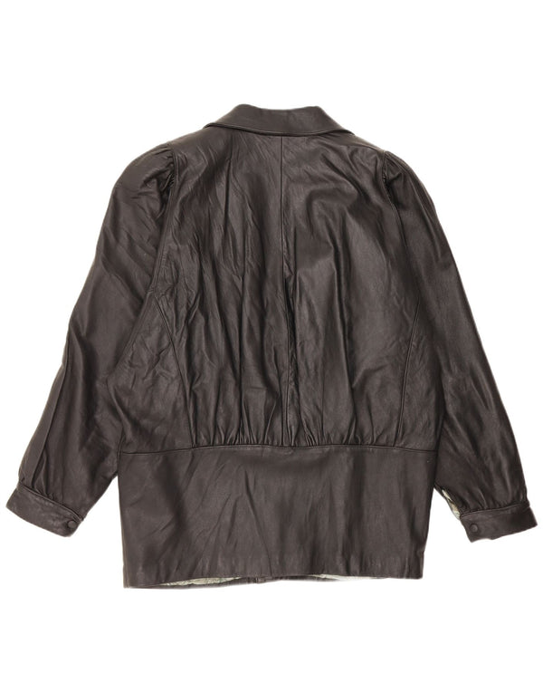 Винтажная мужская кожаная куртка UK 44 2XL черная