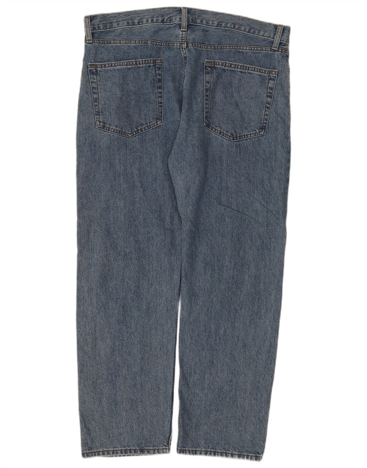 Мужские прямые джинсы Marks & Spencer W38 L29 синие, хлопок