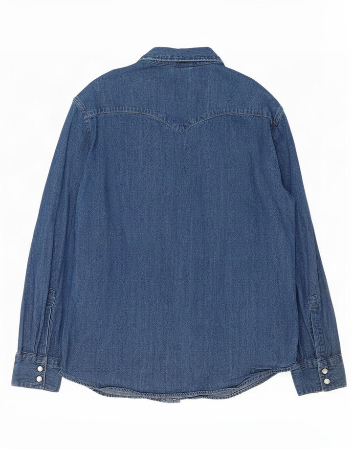 Мужская стандартная джинсовая рубашка Levi's, большая синяя хлопковая рубашка