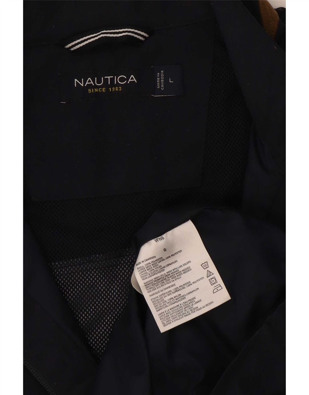 Мужская куртка-бомбер Nautica UK 40, большая темно-синяя, полиэстер