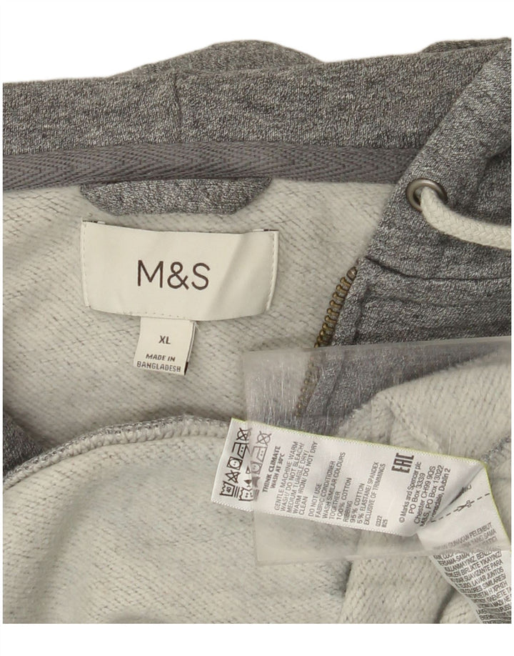 Мужской свитер с капюшоном на молнии Marks & Spencer XL, серый хлопок