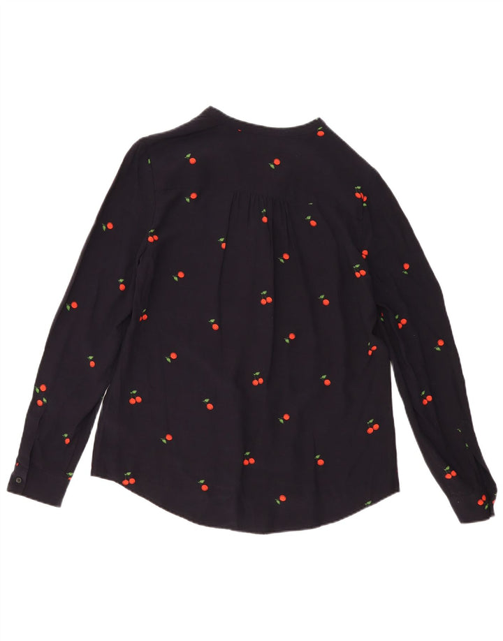 Женская блузка оверсайз с длинными рукавами HOBBS, Великобритания, 10, маленький черный цветочный принт