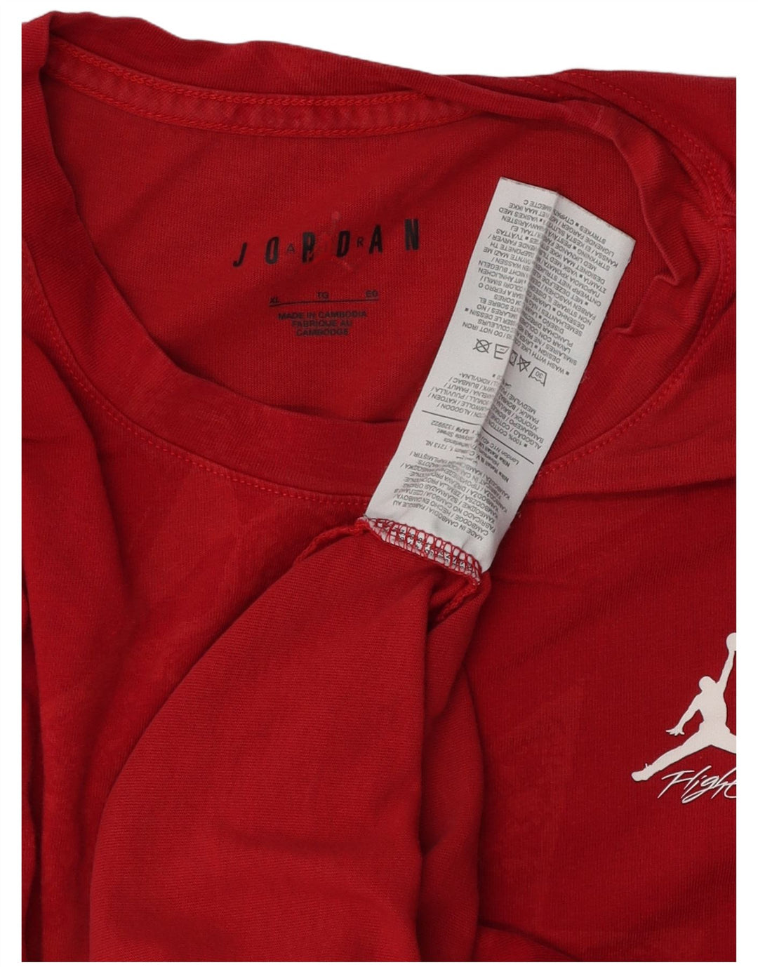 Мужская футболка Jordan Top XL, красный хлопок с геометрическим рисунком