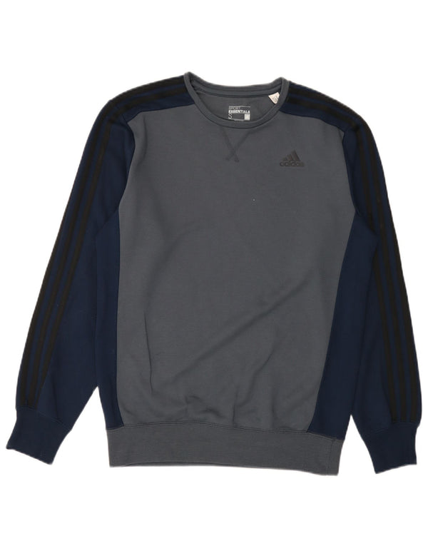 Мужской свитер Adidas Climalite, маленький синий полиэстер с цветными блоками