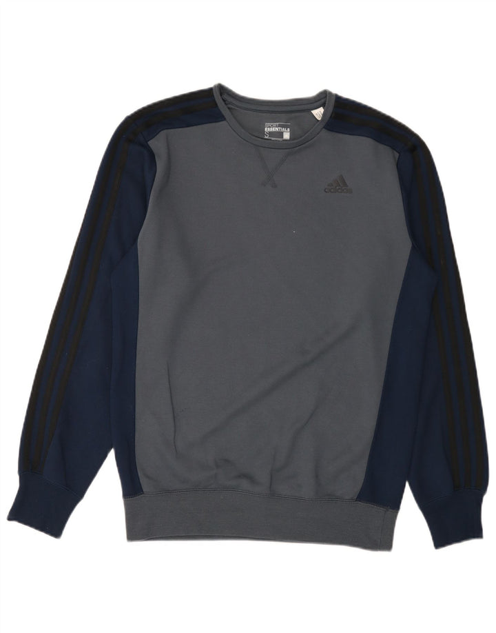 Мужской свитер Adidas Climalite, маленький синий полиэстер с цветными блоками