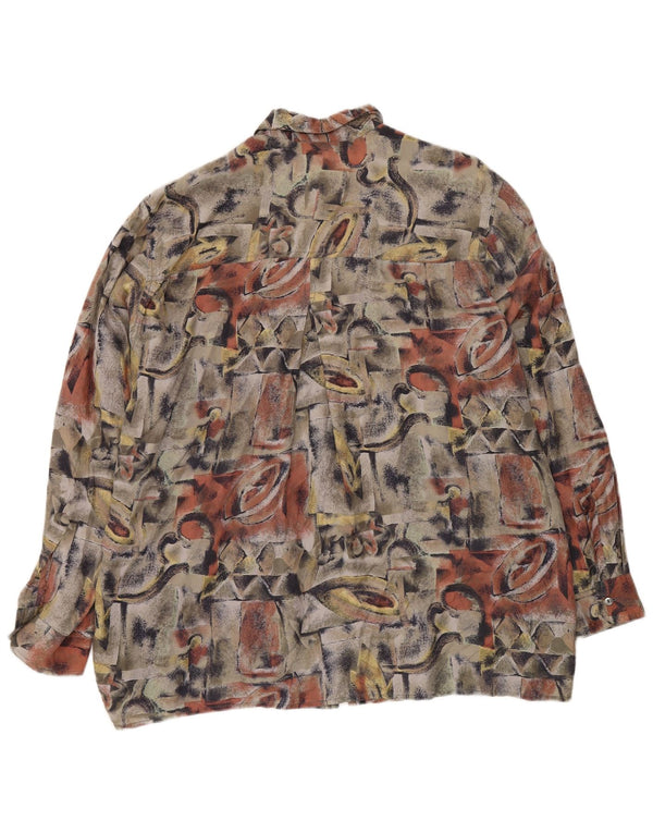 НОВАЯ мужская рубашка FAST с абстрактным узором, размер 41/42, большая разноцветная шелковая рубашка