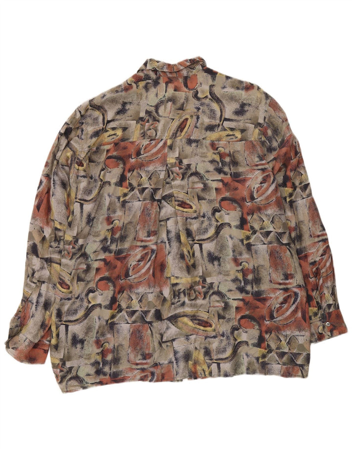 НОВАЯ мужская рубашка FAST с абстрактным узором, размер 41/42, большая разноцветная шелковая рубашка