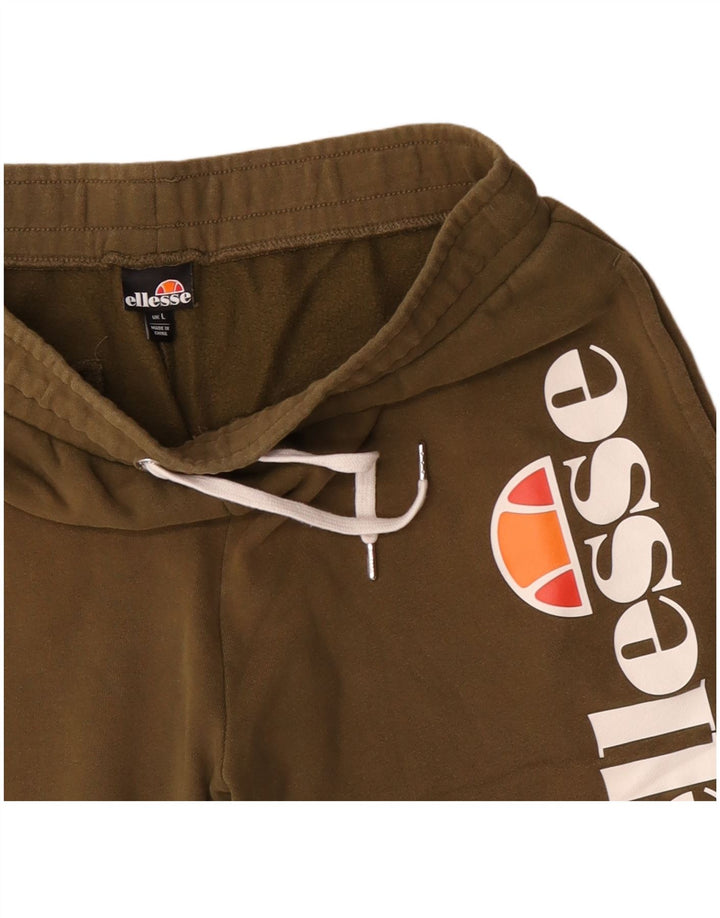 Мужские спортивные шорты Ellesse с рисунком, большой размер, цвет хаки, хлопок