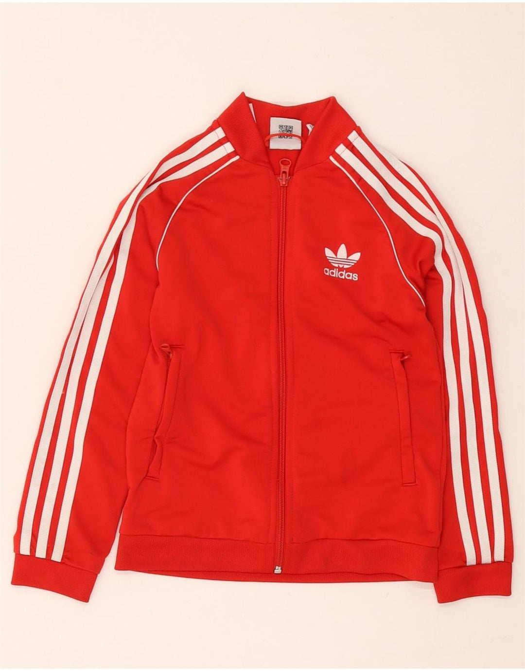 Спортивный костюм Adidas для девочек, верхняя куртка 7-8 лет, красный полиэстер