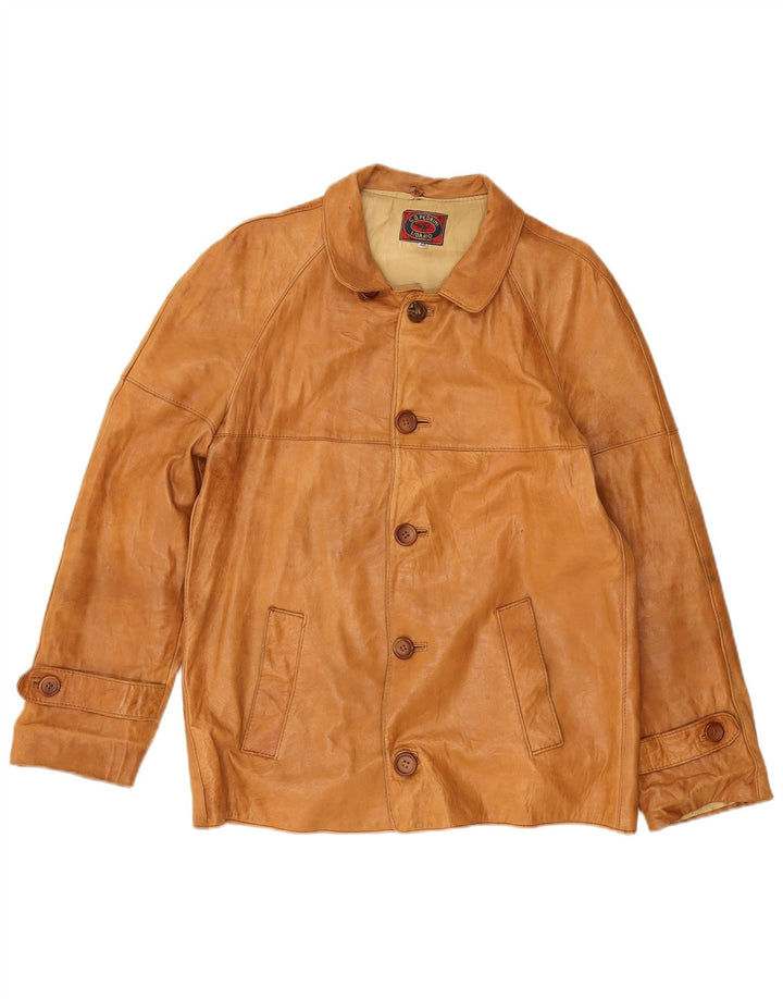 GB.PEDRINI Мужская кожаная куртка IT 48 Medium Beige Leather