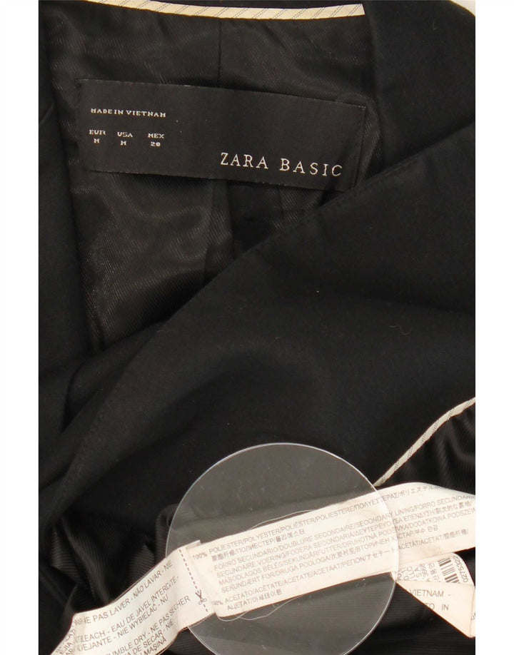 Женский пиджак Zara на 1 пуговице UK 12, средний черный полиэстер